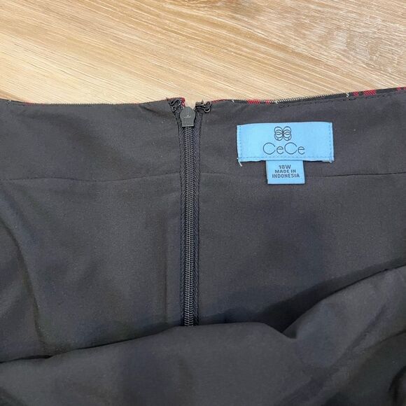 CECE Glamour Melody Plus Size Plaid Skirt - Picture 4 of 13